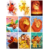 cartoon simba 5d drill diamond painting kits the lion king mosaic picture of rhinestones diy embroidery craft home decor jh066