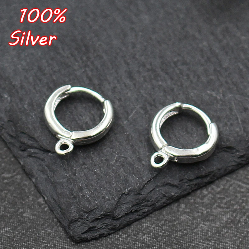 

1pair 10mm/12mm 925 Sterling Silver Color DIY Ear Hook Fittings High Quality Jewelry Accessories Handmade Earrings Wholesale
