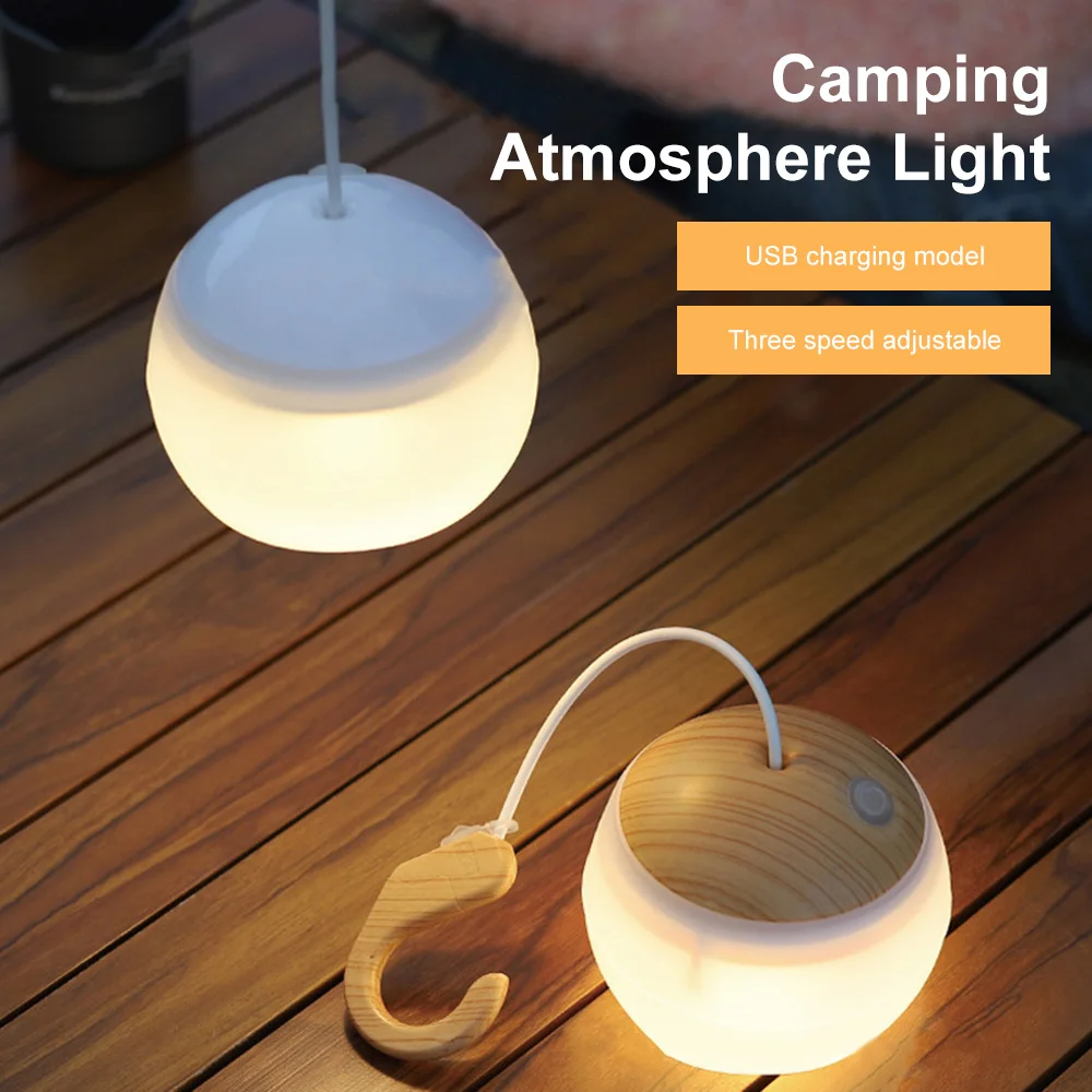 

Mini Retro Camping Lantern USB Rechargeable Haning Hook Night Light Battery Powered Tent Table Light For Outdoor Emergency