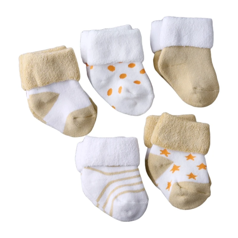 

5 Pairs Warm Baby Socks Thicken Cotton Terry Newborn Toddler Stockings Foot Sox