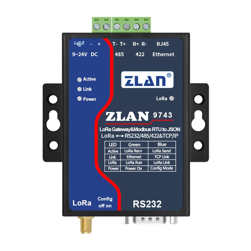 Беспроводной модуль lora Серийный RS232 RS485 RS422 к Ethernet to loRa Modbus шлюз MQTT JSON конвертер