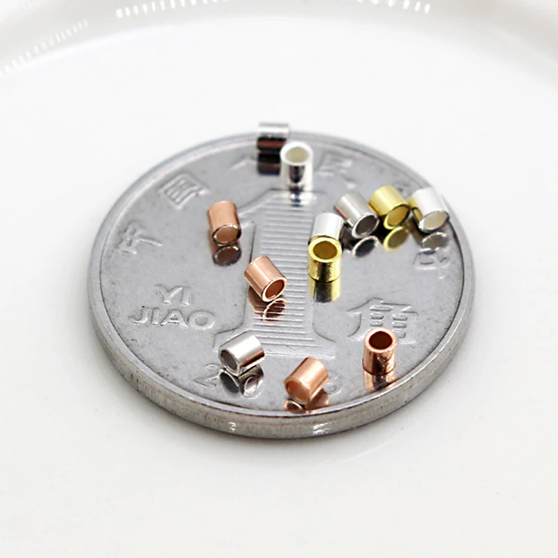 S925 Sterling Silver Positioning Small Round Tube Latch DIY Accessories Material Beads Separation Straight Tubes 10 Pieces / Bag