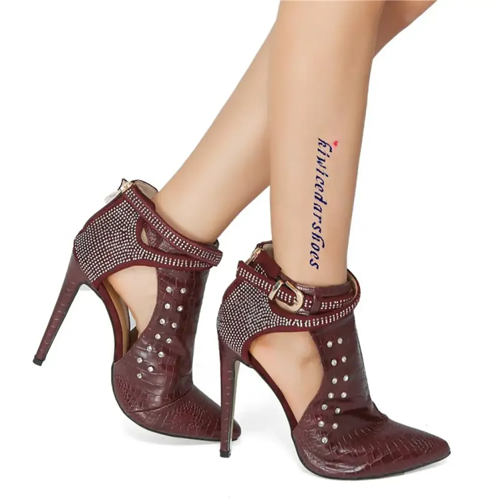 ASIOFU/Новые женские туфли-лодочки ручной работы на высоком каблуке с кристаллами и