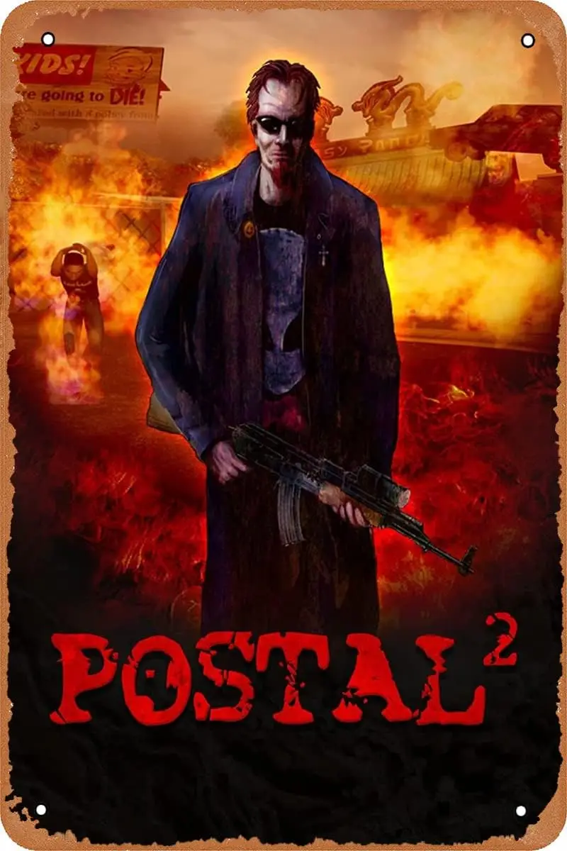 Плакат с игрой Clilsiatm Postal 2 ретро винтажный декор металлическая жестяная вывеска