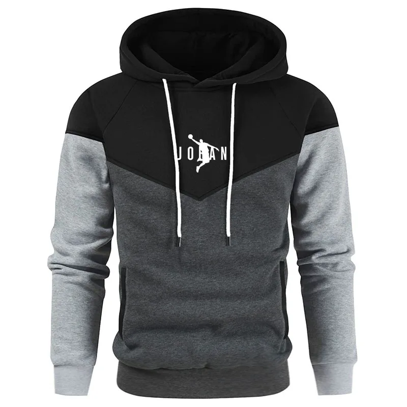 

Autumn And Winter Men's Clothing Sweatshirts Fashion Patchwork Hoodie Tracksuit Long Sleeved Sports Shirt Pullover Casual Tops