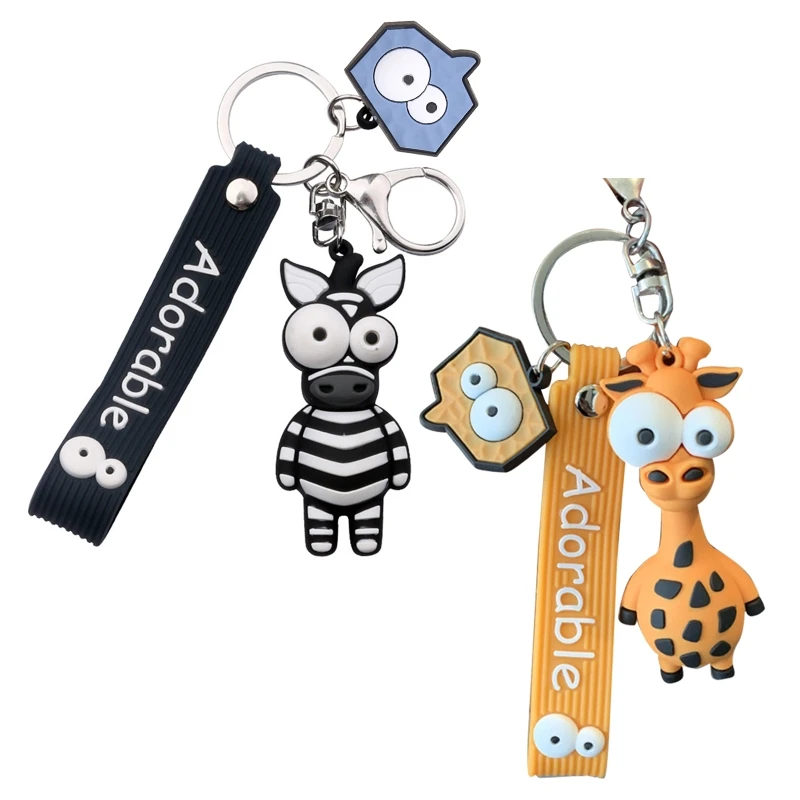 

634C Новый мультяшный брелок для ключей силиконовый зебра жираф забавная игрушка брелок автомобильный брелок подарок на день рождения очаро...