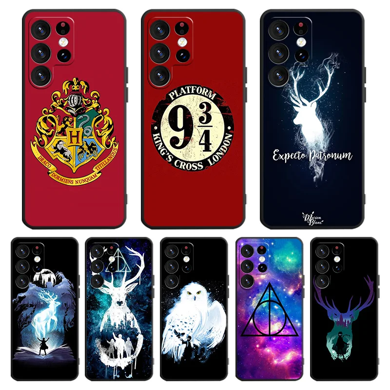 

Anime Potters Wand Art Phone Case For Samsung Galaxy S23 S22 S21 S20 FE Ultra S10e S10 S9 S8 Plus Lite Black Cover