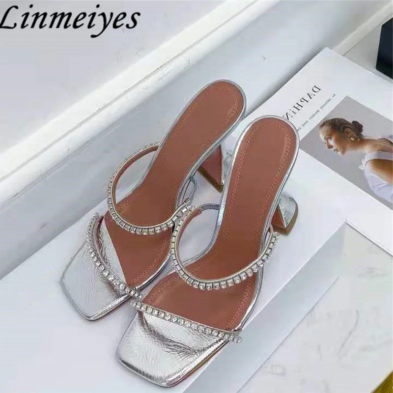 

Sexy High Heels Gladiator Sandals Women Rhinestone Ankle Strap Wedding Shoes Woman Cup Heels Crystal Sandals Woman Summer Shoes