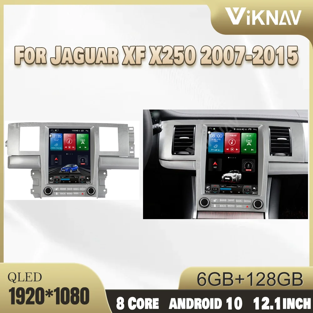 

Автомобильное радио 12,1 дюйма 6 + 128 ГБ для Jaguar XF X250 2007-2015 Android 10 1080P HD навигация GPS DVD мультимедиа
