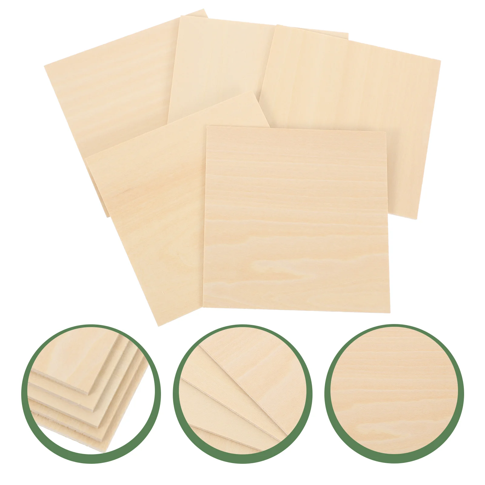 

Wood Wooden Sheets Unfinished Diy Planks Craft Plywood Board Size Cut Hardwood Slices Boards Slice Plain Basswood Blank Birch