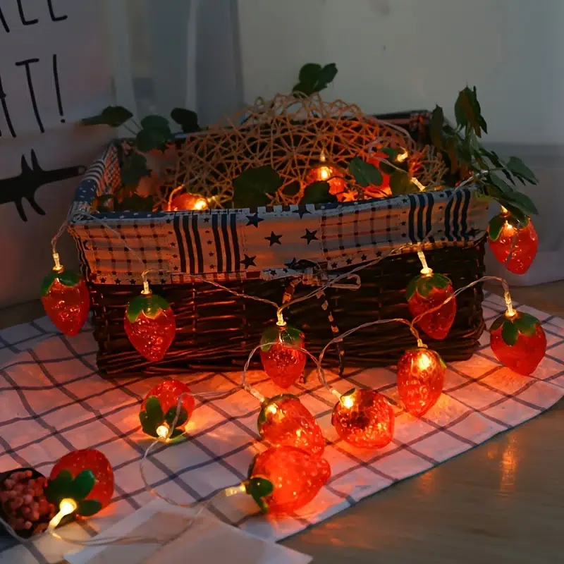 

HMTX 1pc 59in Fruit Light String, LED Strawberry Light String, Christmas Decoration, 10 Lights