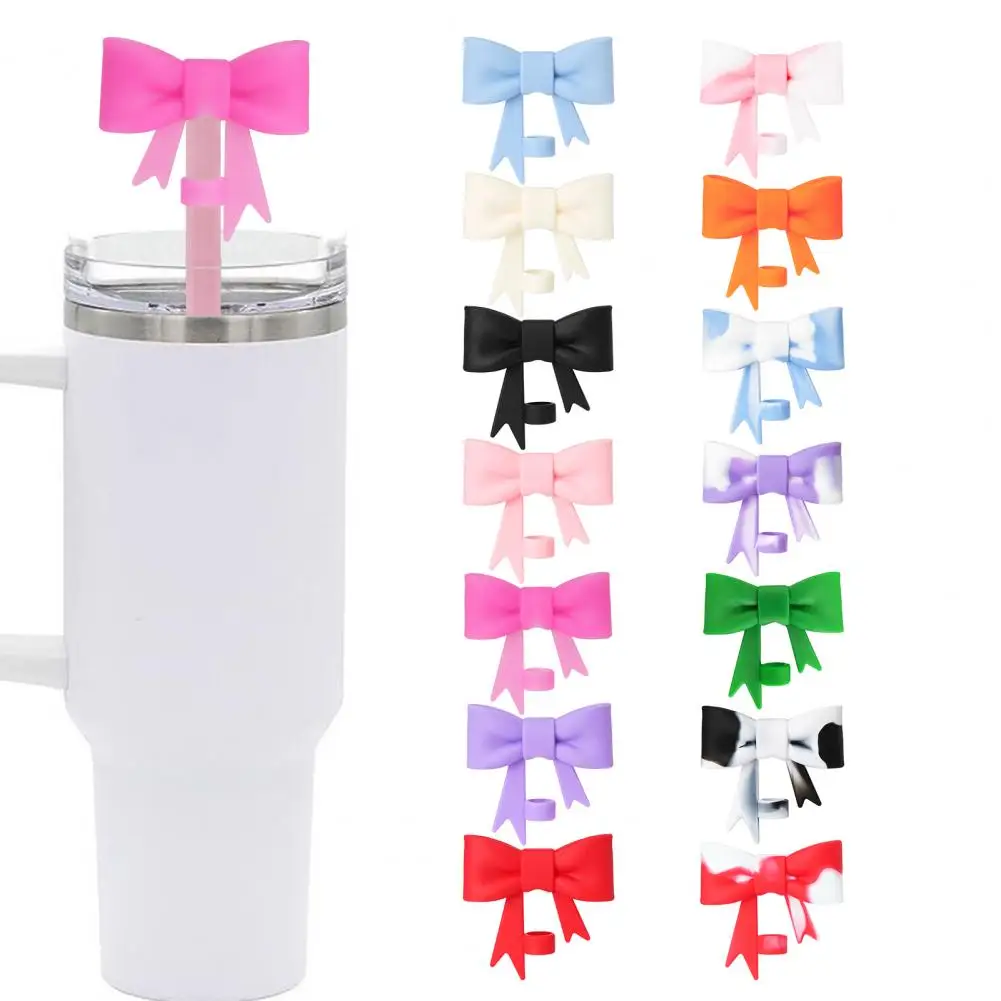 Высококачественные силиконовые соломенные крышки с бантом для стаканов Стэнли