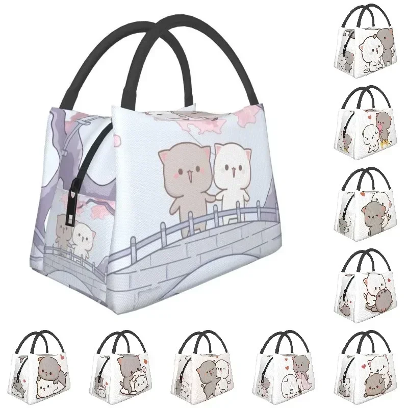 Романтическая термоизолированная сумка для обеда с персиком и котом Goma Mochi