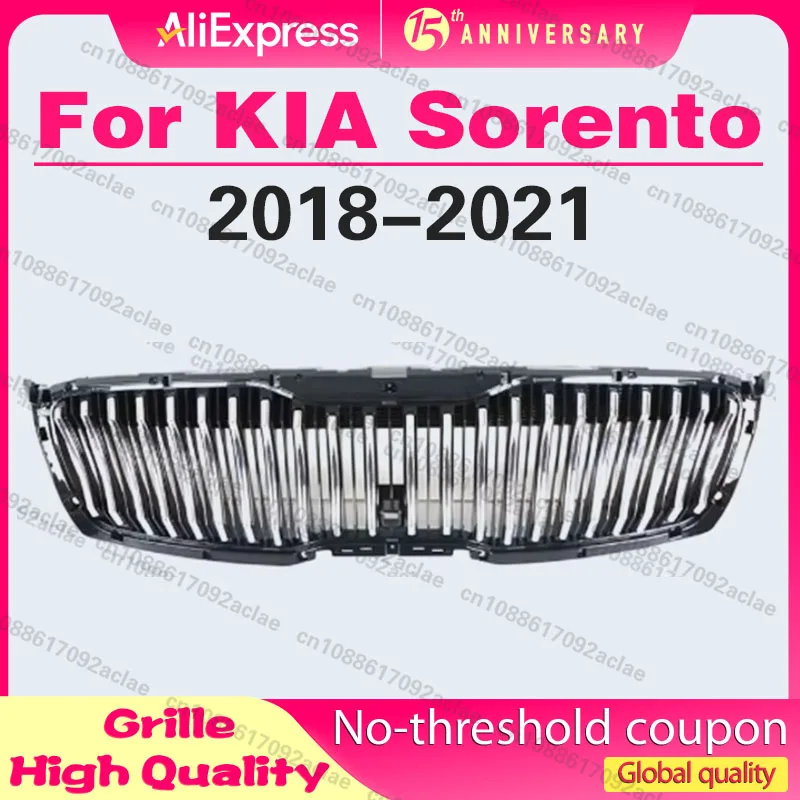 Фото Решетка радиатора для KIA Sorento 2018-2021, передняя, гоночная, из ABS-пластика, сетчатая, аксессуары для капота №1