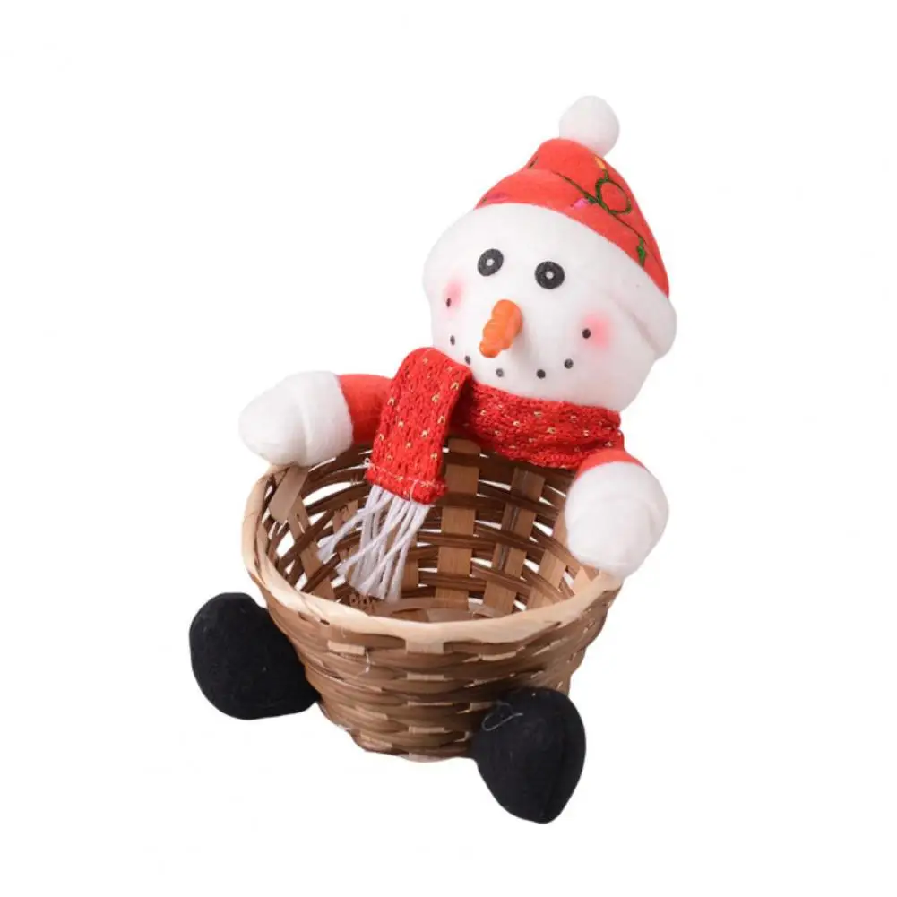 

Рождественская плетеная корзина для конфет, Рождественский Декор, лось, снеговик, Санта-Клаус, корзина для фруктов, украшение для вечерние, подарки, хранение