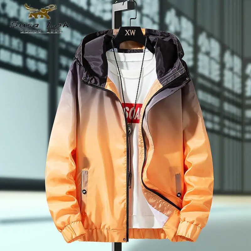 

Bomber Jackets Men 2022 Streetwear Windbreaker Blue Orange Green Grey Korean Casual Autumn Spring Baseball Jackets 7XL Coat