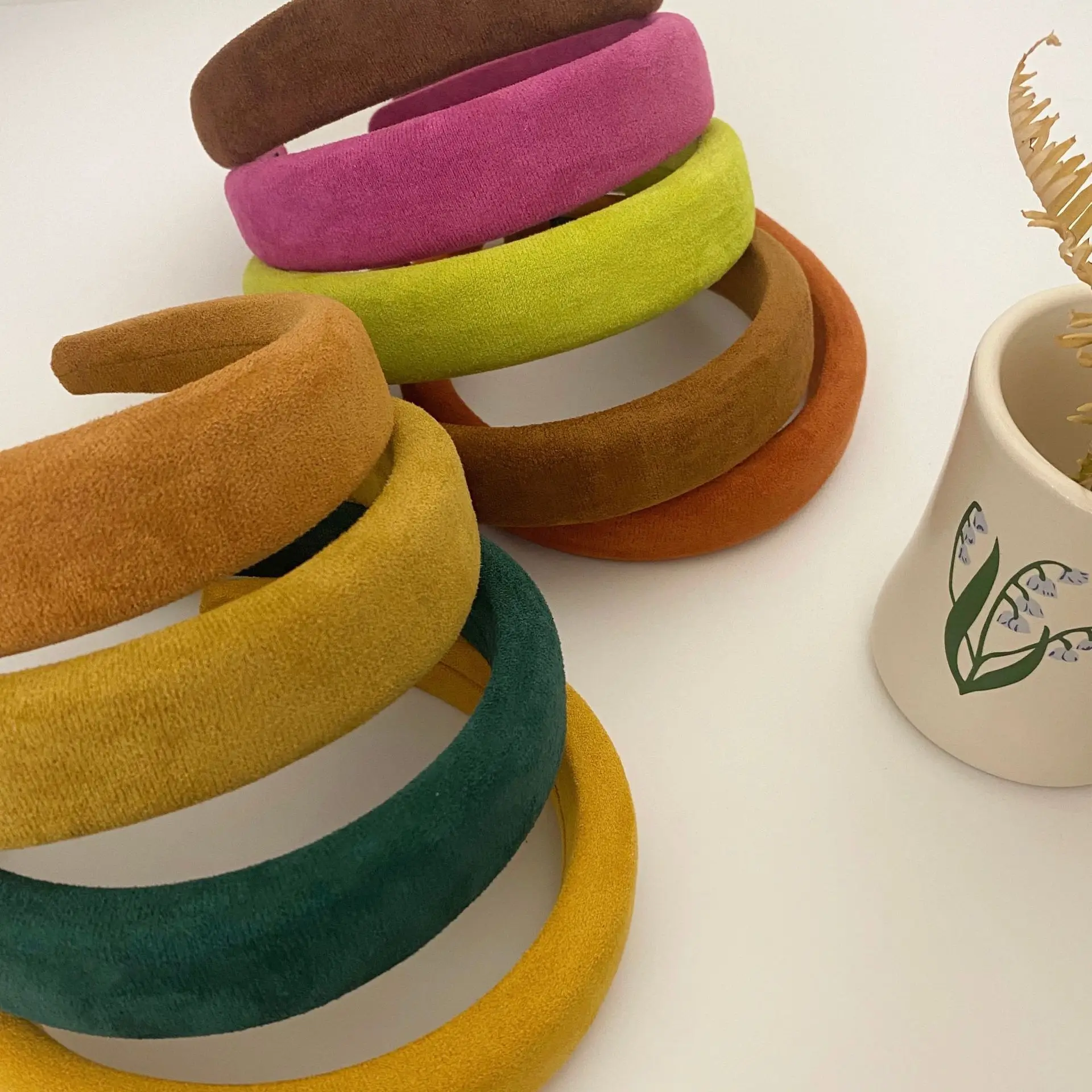 Оптом 5 шт./компл. смешанные винтажные цветные губчатые повязки для волос ободок