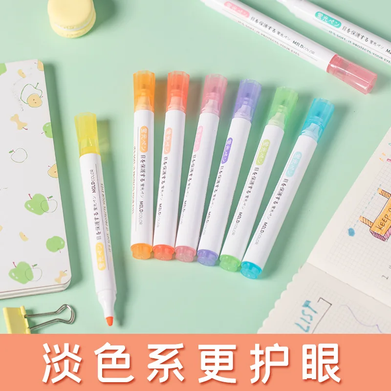 

6Pcs High-capacity Highlighter Pen Art Markers Set Fluorescent Pastel for School Drawing Office Supplies Cute Student Stationery