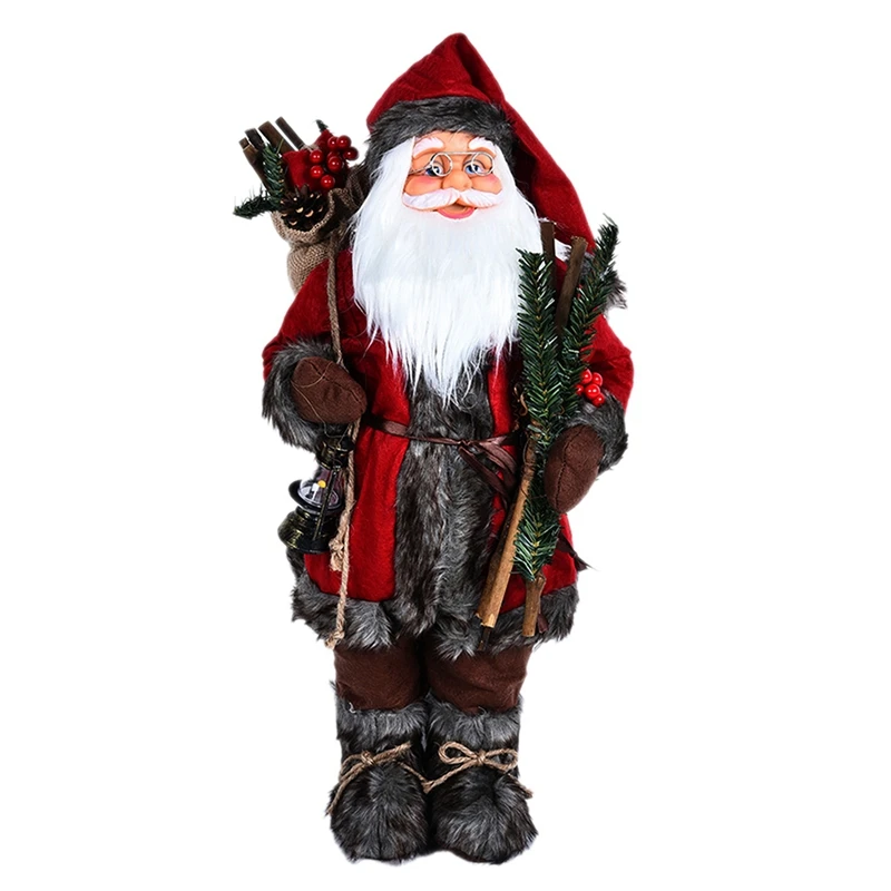 

Christmas Decorations Santa Claus Dolls Holding Sticks Santa Claus Dolls Holiday Decoration Children's Gifts