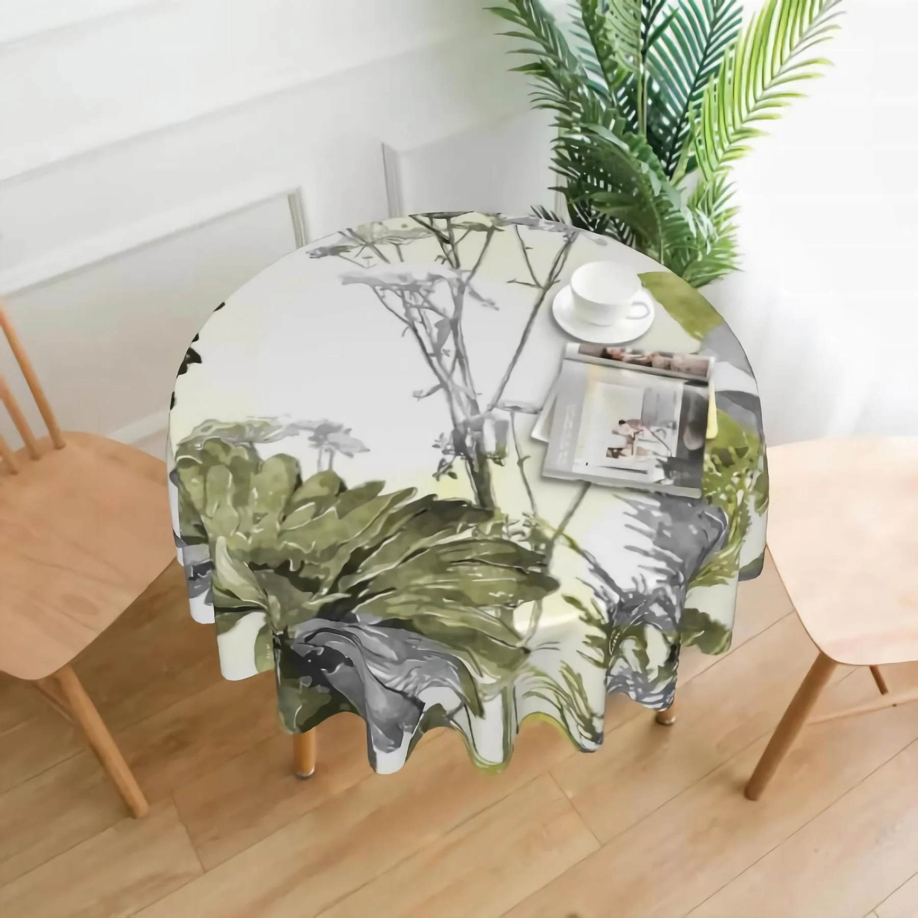 

Watercolor Flowers Table Cloth Polyester Round Table Cover for Kitchen Dinning Waterproof Wrinkle Free Table Cloths 60 Inch