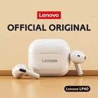 Новые оригинальные беспроводные наушники Lenovo LP40 TWS Bluetooth 5,0 двойное Стерео шумоподавление бас сенсорное управление длительный режим ожидания 300 мАч