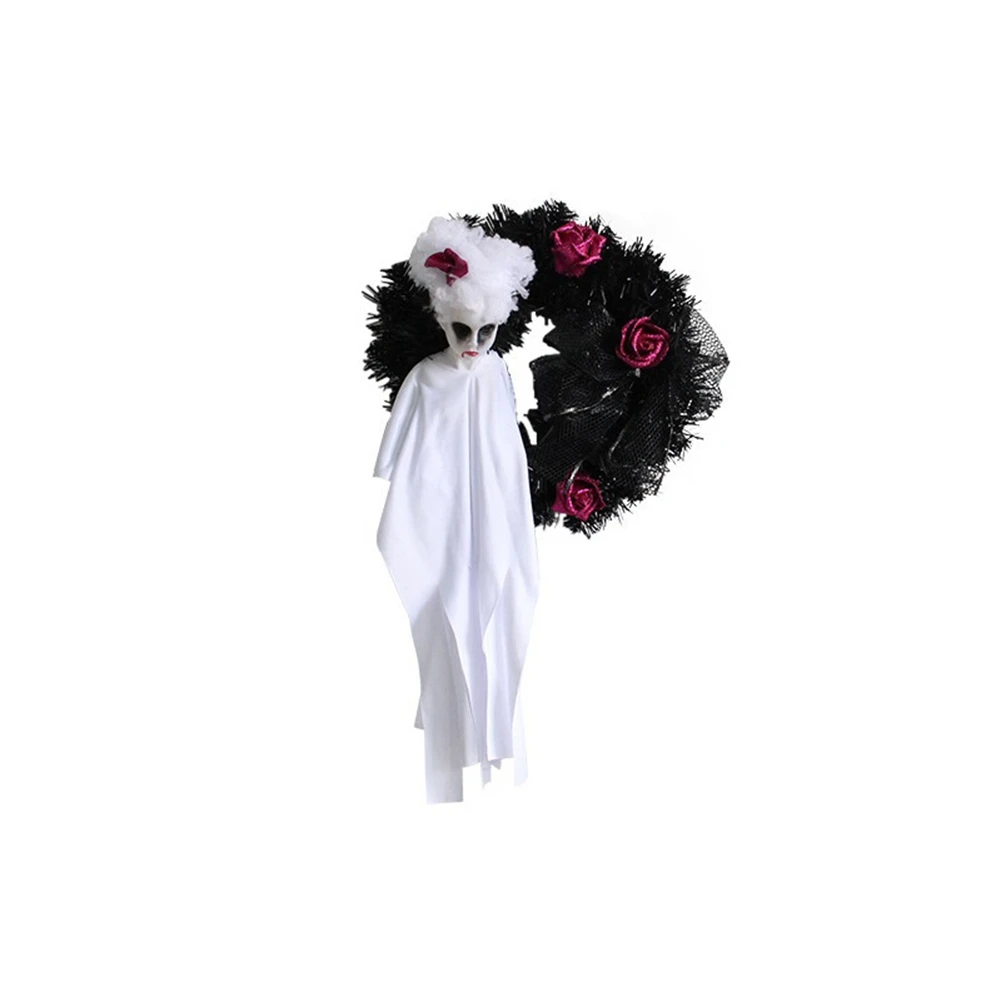 

Halloween Decorations Door Decor Hanging Ghost Horror Party Garland Ornaments Wreath Ghost for Home Party White