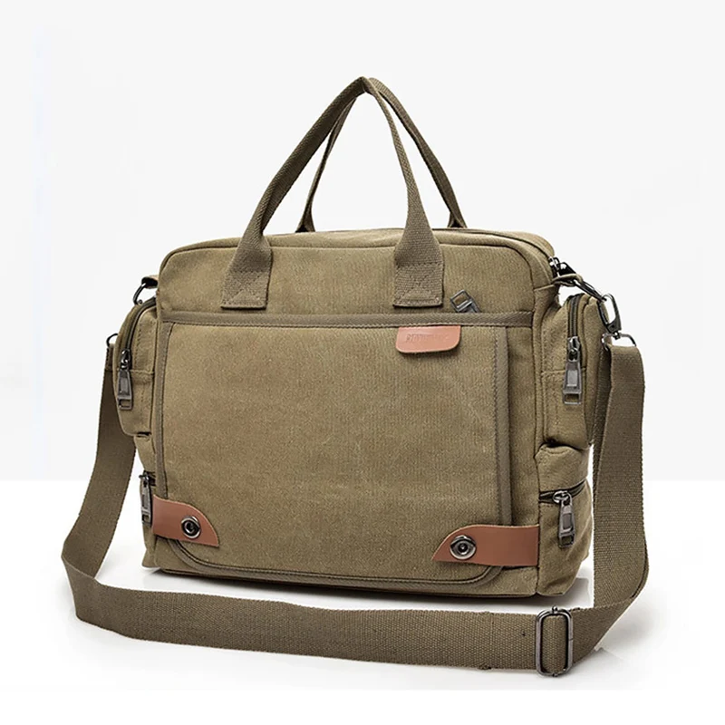 Multi-function Canvas Men Briefcase Bag Fashion Shoulder Bag For Men Business Casual Crossbody Messenger Bag Travel Bags ZXD6