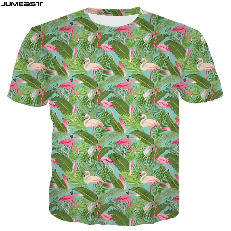 

Jumeast Y2k Men Women 3D Printed T-Shirt Hip Animal Flamingo Short Sleeve T Shirt Fashion Sport Pullover Tops Tees