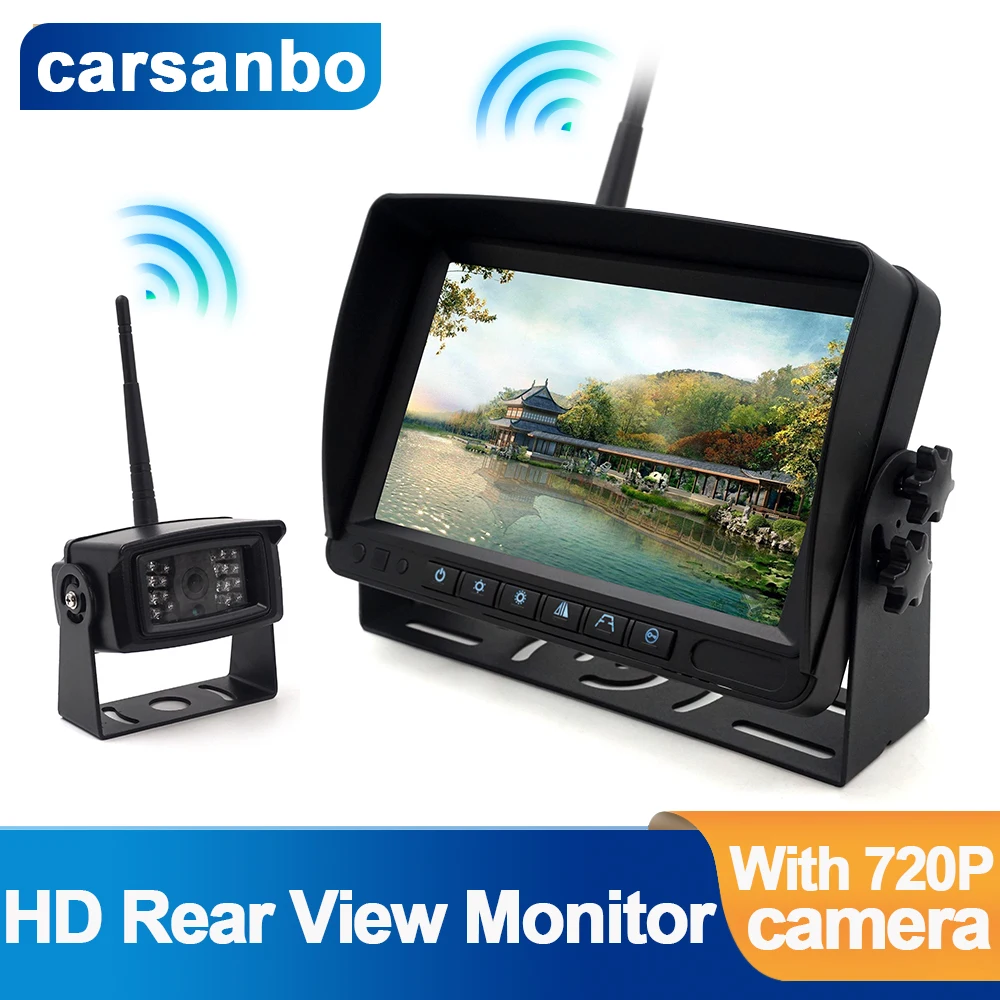 

Carsanbo HD 720P 7-дюймовая цифровая беспроводная камера и система монитора камера заднего вида ночного видения для автобусов и грузовиков