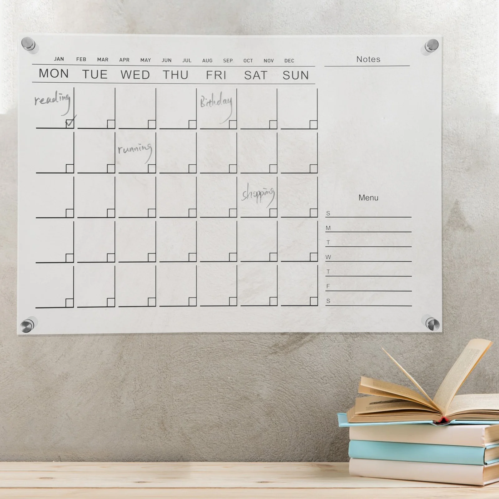 

Weekly Planner Board Acrylic Fridge Calendar Dry Erase Small Desktop Wall Whiteboards Household Clear Erasable Memo