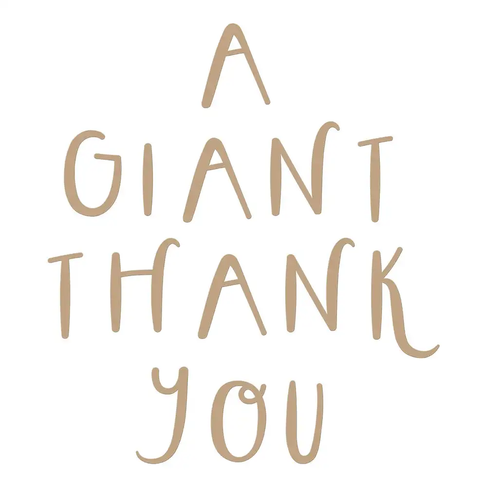 

2023 New Arrival Giant Thank You Glimmer Hot Foil Plate Decorating Scrapbooking Diy Paper Card Album Mould Embossing Craft
