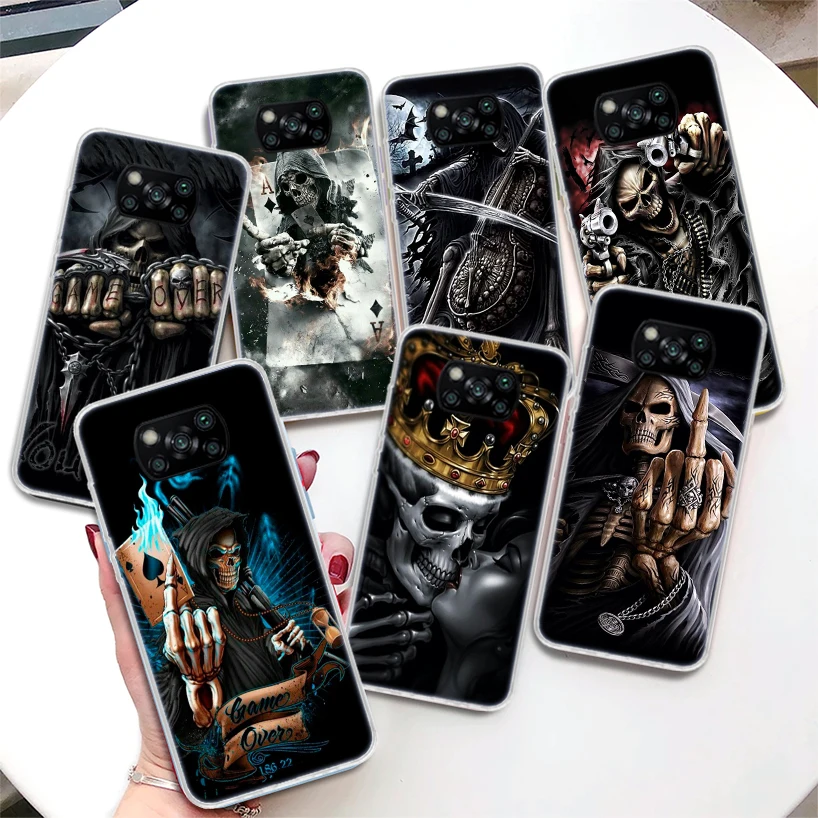Grim Reaper Skull Skeleton Coque Phone Case For Xiaomi Poco X3 Nfc X4 M3 M4 Pro M2 F3 F2 F1 Mi Note 10 A1 A2 A3 Lite CC9E Soft C