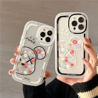 2022 cartoon gloomies bear flowersphone cases for iphone 13 12 11 pro max xr xs max x 78plus couple transparent soft tpu cover