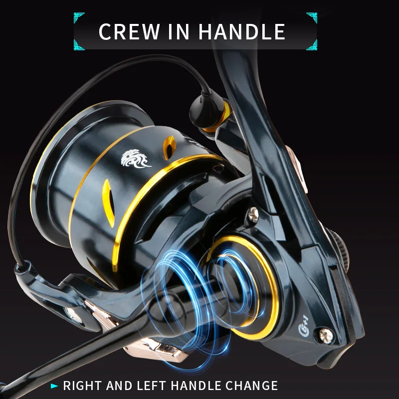 Катушка рыболовная компактная карбоновая с винтом и ручкой 5 кг