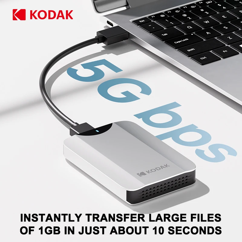 Фото Внешний портативный жесткий диск Kodak P232 Dual 500 ГБ, 5 Гбит/с, 1 ТБ, USB 3.0, 2,5 дюйма, PHDD для ПК, PS5, ноутбуков и настольных компьютеров №2