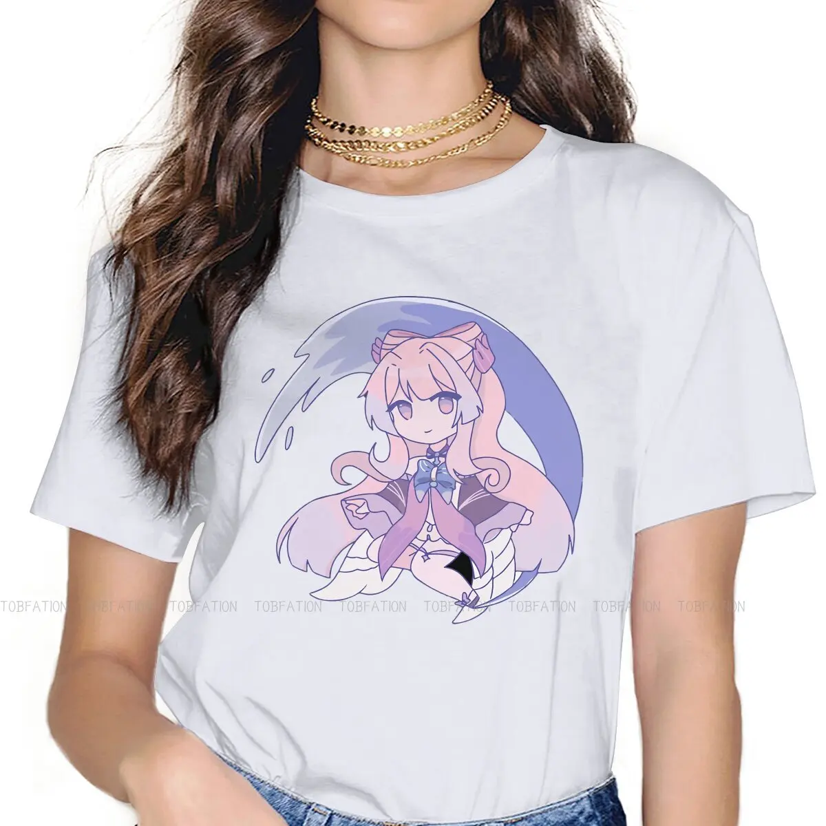 

Sangonomiya Kokomi Genshin Women T Shirt Kawaii Female Tops 4XL Harajuku Kawaii Tees Ladies Cotton Tshirt