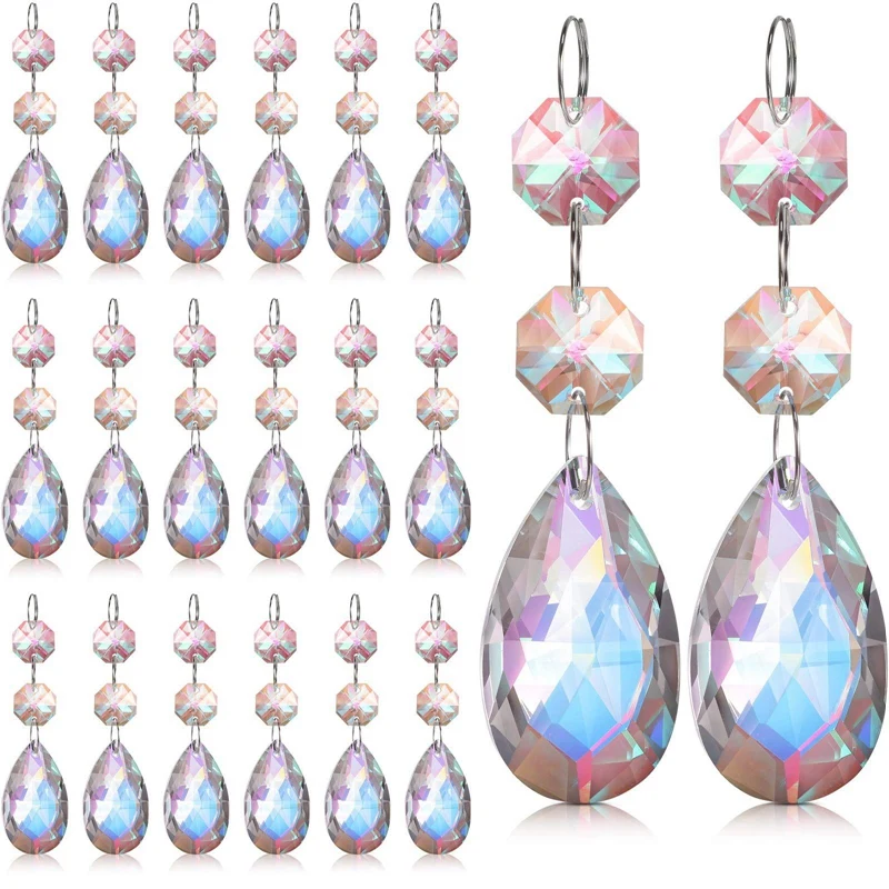 

38 Mm Teardrop Chandelier Crystals Rainbow Crystal Chandelier Pendants Parts Beads Ornament Crystal Hanging Ornament