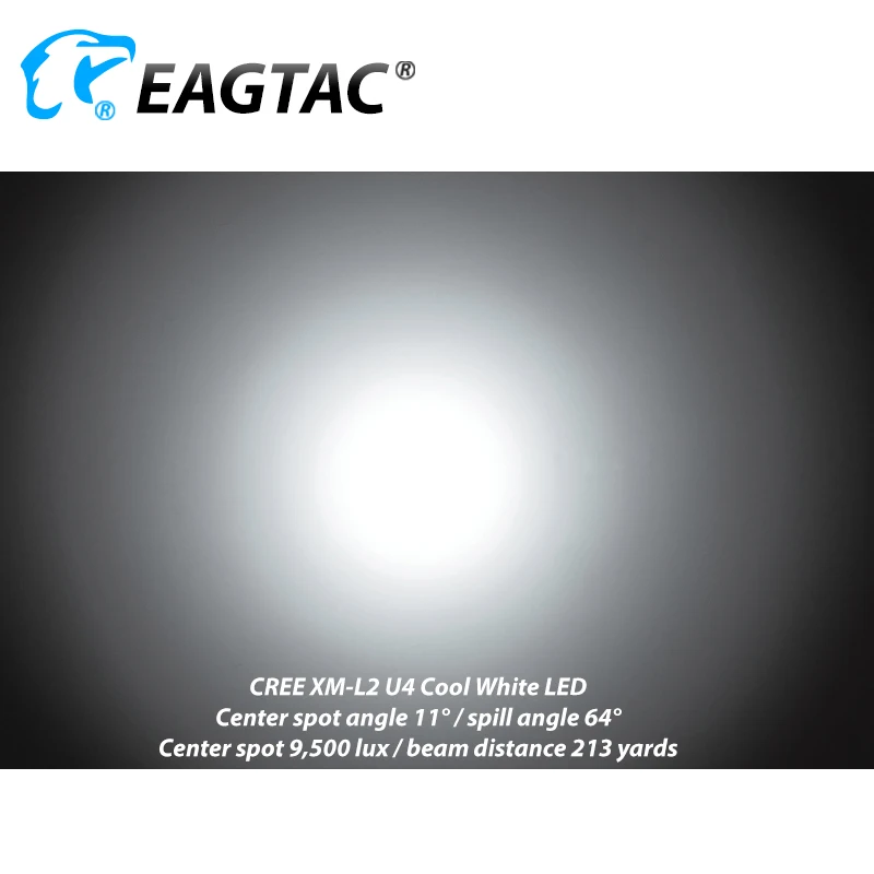 Фото EAGTAC D25LC2 Тактический светодиодный фонарик 1374 люмен 2xCR123A 18650 Карманный фонарь с аккумулятором Хвостовой стробоскоп Тактический фонарь для охоты и рыбалки №4