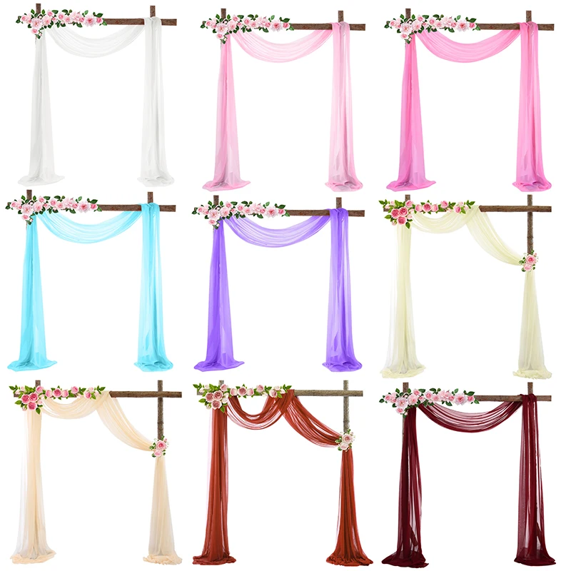 

70CMX6Yards Tulle Wedding Arch Curtain Birthday Wedding Decoration Chiffon Table Runner Bachelorette Party Supplies DIY Tulle