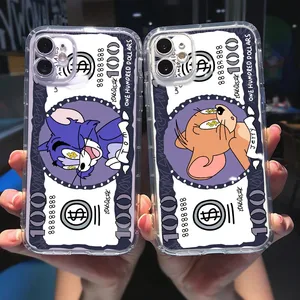 Funny Cat and Mouse Transparent Case For iPhone 11 14 13 12 Pro Max 6 6S 7 8 14 Plus SE 2020 X XS XR in India