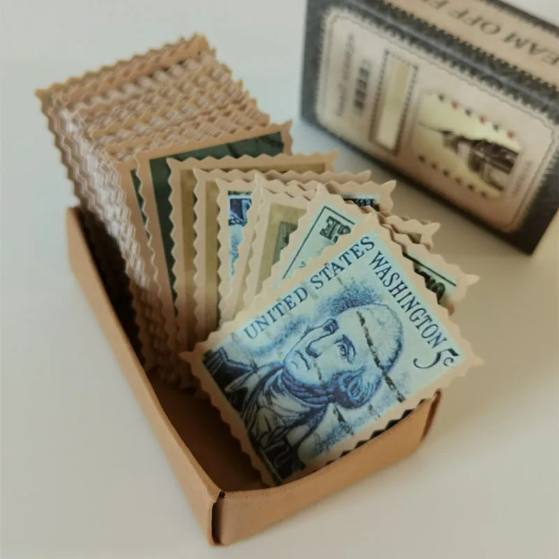 

Retro Stamp Sticker Character Plant Junk Washi Paper Daily Journal Material Making Stationery Vintage Decor DIY Scrapbooking