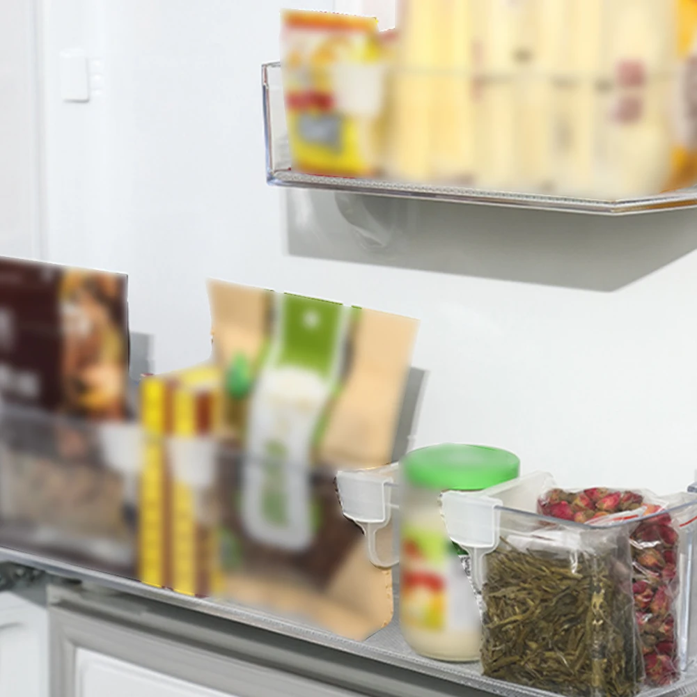 

4pcs Refrigerator Partition Divider Storage Rack Fridge Food Adjustable Board Drugs Cosmetic Drawer Organizer Separating Shelves