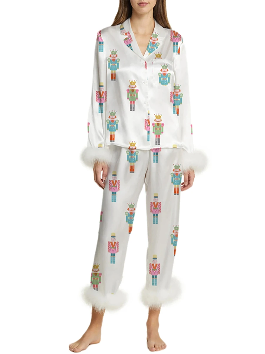 Женский пижамный комплект из 2 предметов одежда для дома костюмы с мультяшным