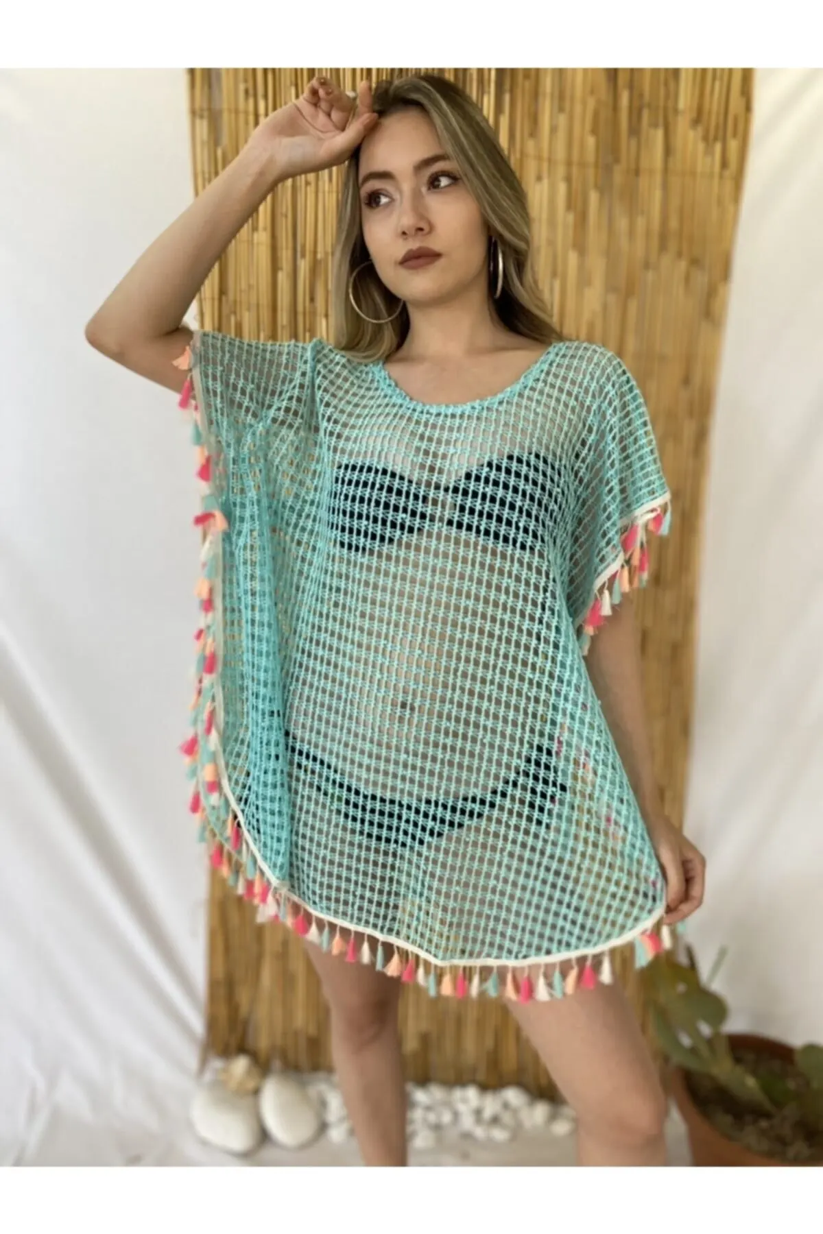 

Пляжное платье парео для женщин, накидка для купания, пикантная туника, костюм, пляжная одежда, женское пляжное бикини, свободное мини-плать...