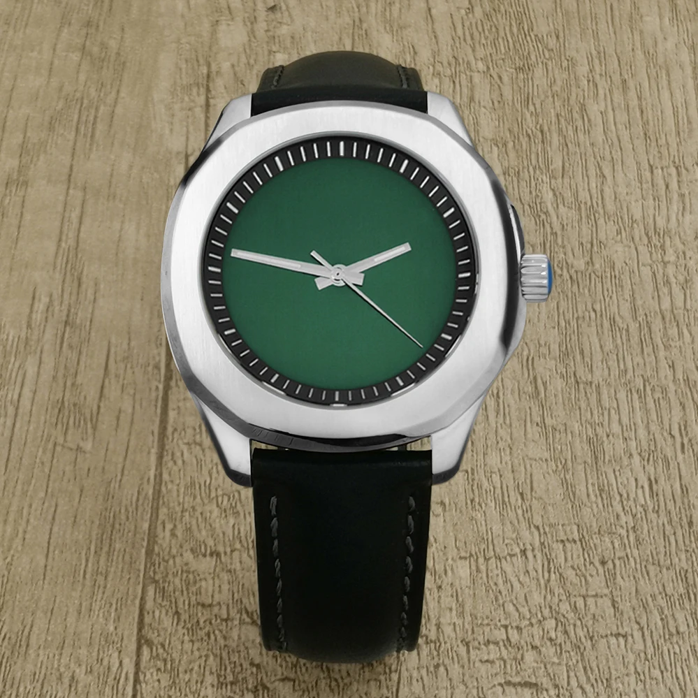 

Новинка 40 мм чехол GEERVO без логотипа сапфировый кристалл из нержавеющей стали японский nh35 Move men t CD Печатный циферблат Мужские часы в подарок