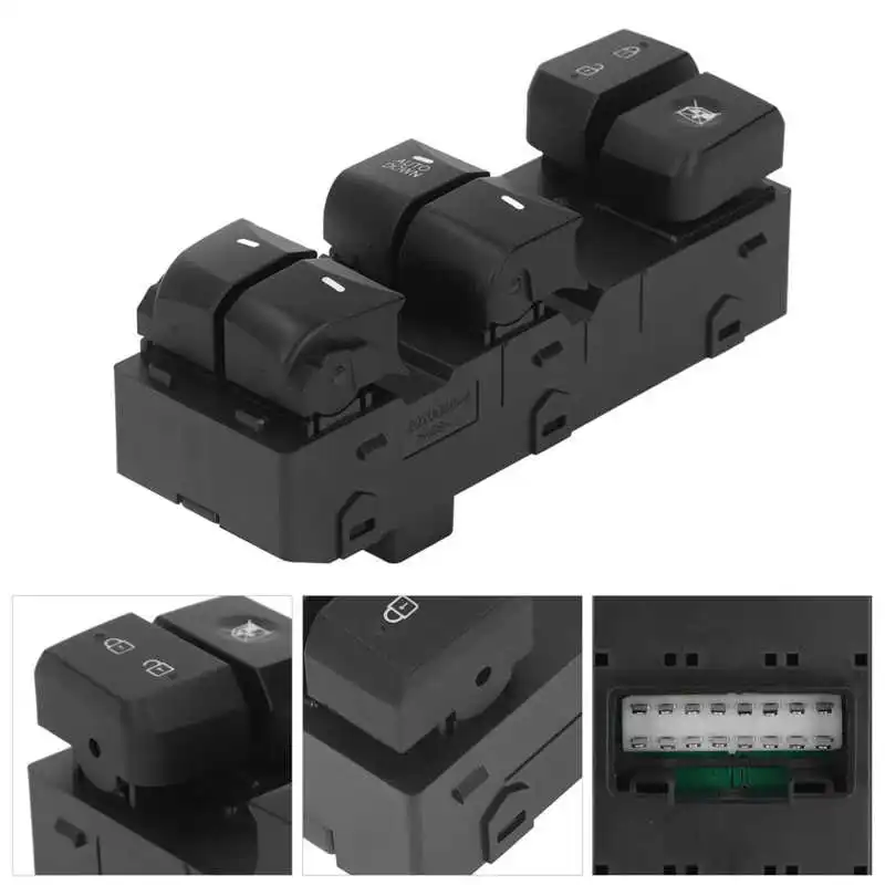 Window Lift Control Switch 93570 3X000 Left Driver Master Door Black Robust for Car | Parking Brake