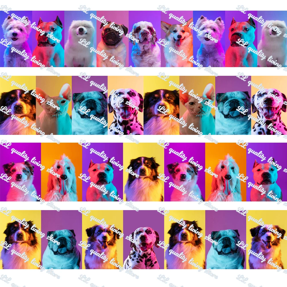 

WL 16MM Dog Under Lights Grosgrain Ribbon/Lanyard Gift Wrapping Hair Accessories Diy Party Decoration Crafts Wholesale 50Yards