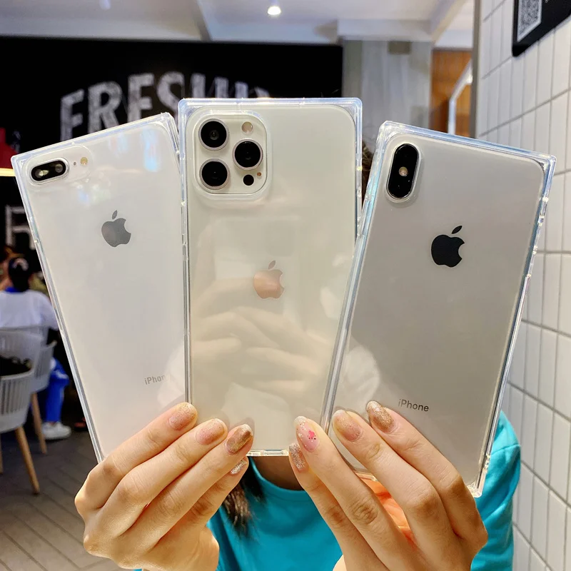 

Simple solid color XS creative square se2 straight edge for apple 7plus / 8 mobile phone case suitable for iphone13promax