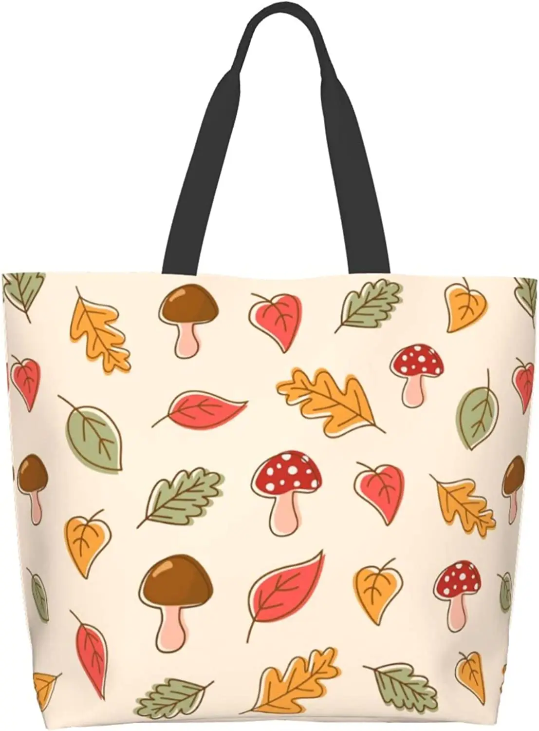 

Большая Сумка-тоут с листьями для женщин, многоразовые продуктовые сумки, складная сумка через плечо