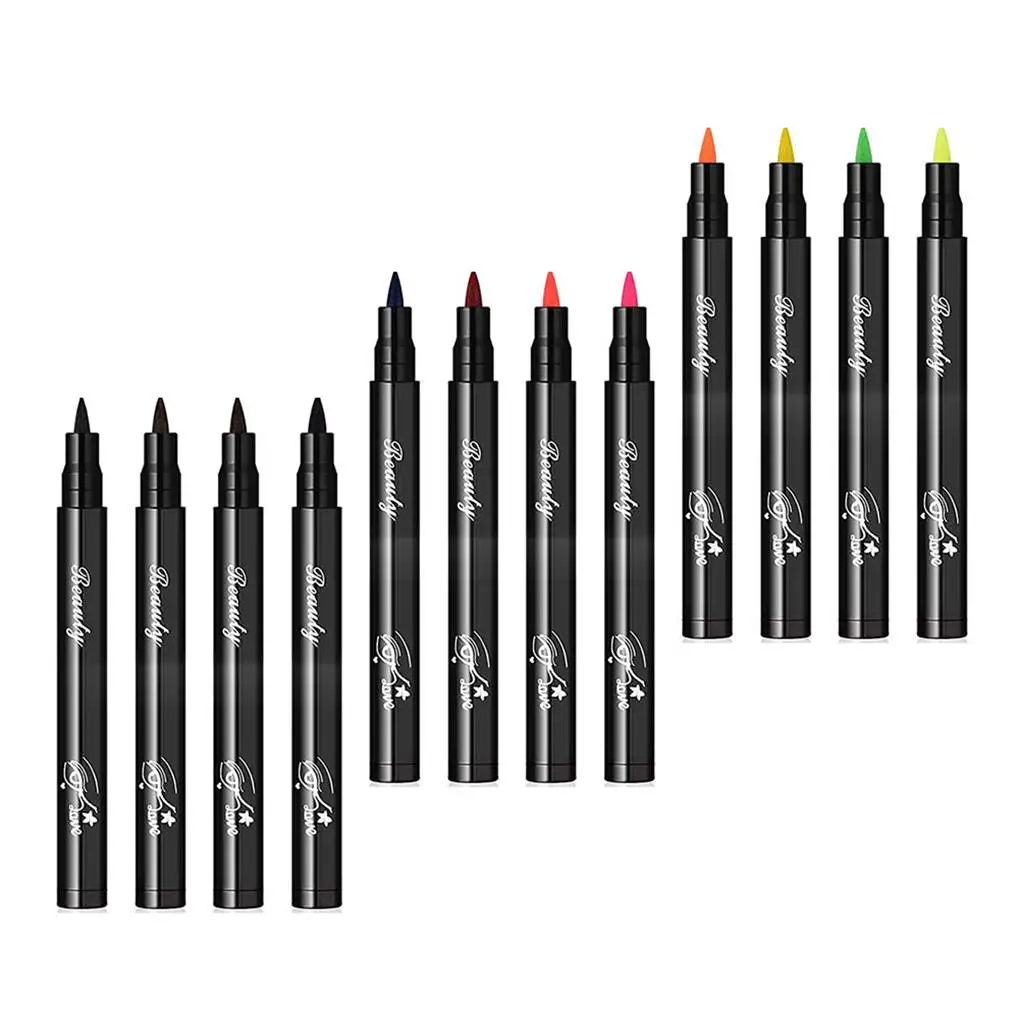 

Pack of 12 Eyeliner Colorful Handy to Use Lasting Women Accessory Eye Makeup Kit Liquid Precision Eyes Liner Pen